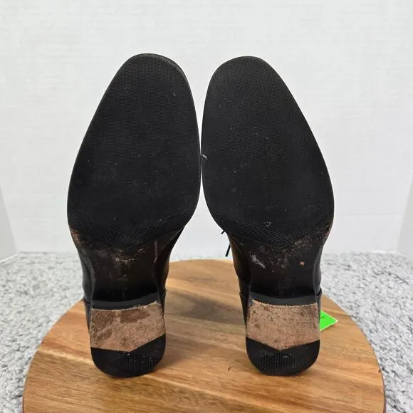 Wolf and Shepherd Black Leather Cap Toe Business Oxford Dress Shoes Mens 7.5 EE