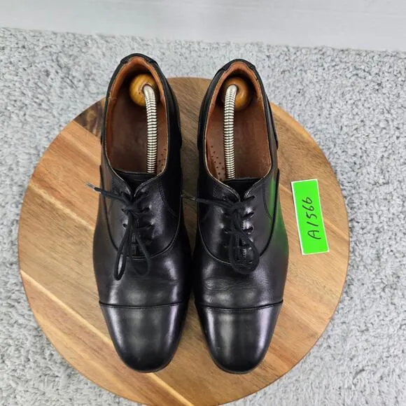 Wolf and Shepherd Black Leather Cap Toe Business Oxford Dress Shoes Mens 7.5 EE