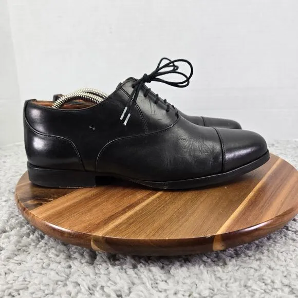 Wolf and Shepherd Black Leather Cap Toe Business Oxford Dress Shoes Mens 7.5 EE