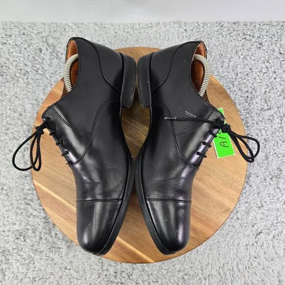 Wolf and Shepherd Black Leather Cap Toe Business Oxford Dress Shoes Mens 7.5 EE