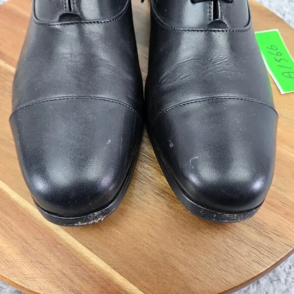 Wolf and Shepherd Black Leather Cap Toe Business Oxford Dress Shoes Mens 7.5 EE
