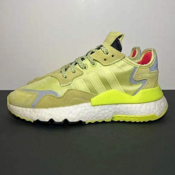 Womens ADIDAS Nite Jogger Semi Frozen Yellow Athletic Shoes / Size 5.5