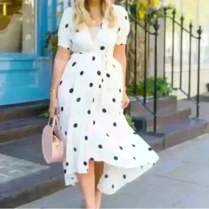 Women’s Anthropologie Maeve Breanna polka dot wrap dress. Size 4