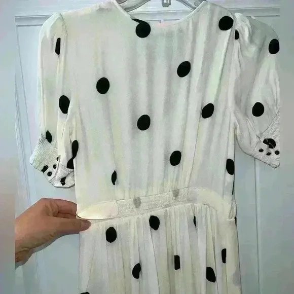 Women’s Anthropologie Maeve Breanna polka dot wrap dress. Size 4