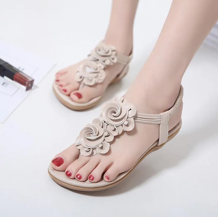 Women's Beach Bohemian Flower Flat Sandals