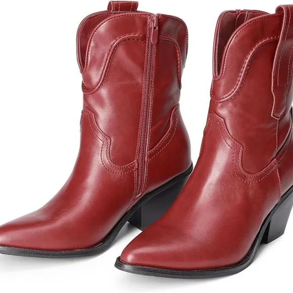Women's cowgirl wine boots