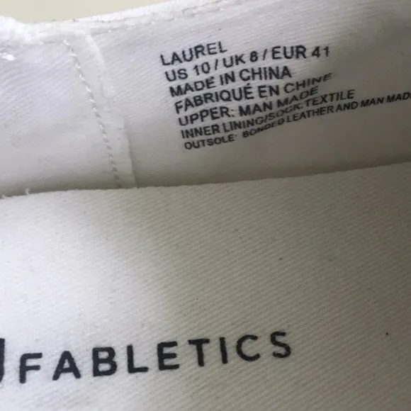 Women's Fabletics White Laurel Shoes Size 10