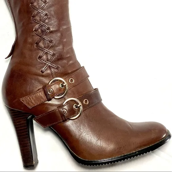 Women's  Leather Knee High Riding Boots Italy
