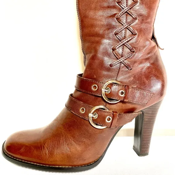 Women's  Leather Knee High Riding Boots Italy