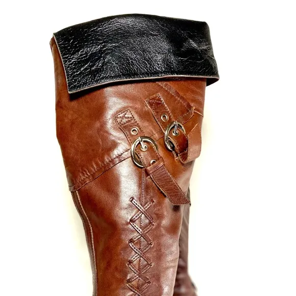 Women's  Leather Knee High Riding Boots Italy