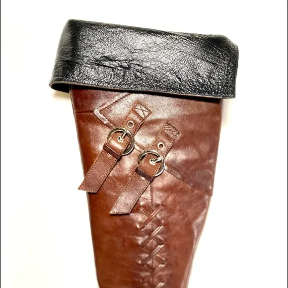 Women's  Leather Knee High Riding Boots Italy