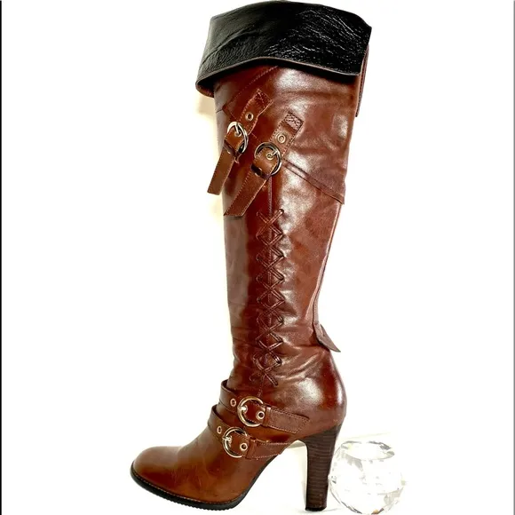 Women's  Leather Knee High Riding Boots Italy