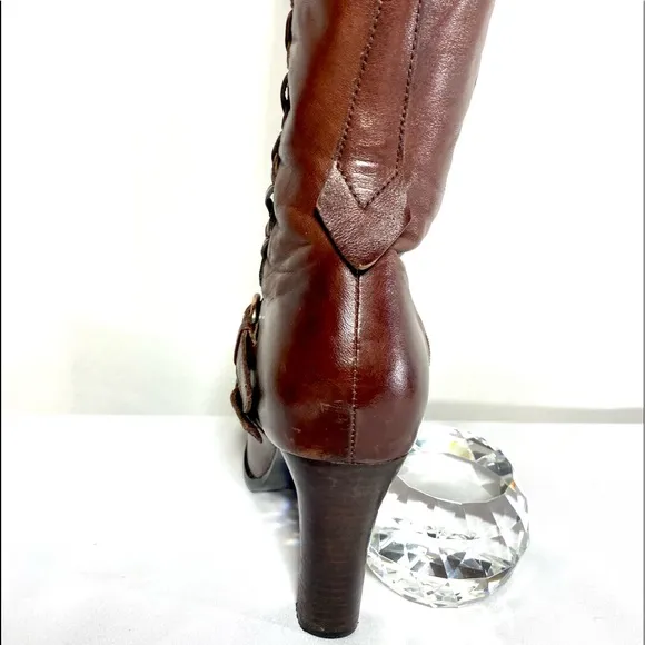 Women's  Leather Knee High Riding Boots Italy
