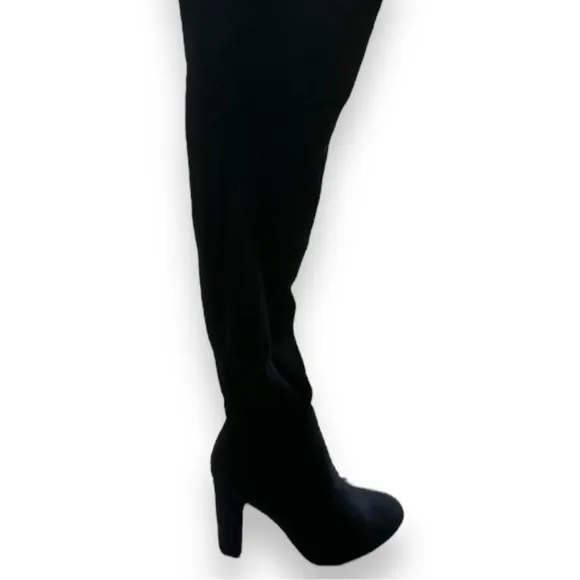 Women's Sexy Black Suede Over the Knee High Tall Boots Lace Up Boots Size 8