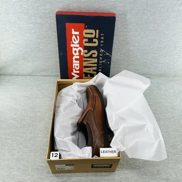 WRANGLER JEANS Co 50003 - Keagen Slip-On Men's Shoes Size 12 Brown New