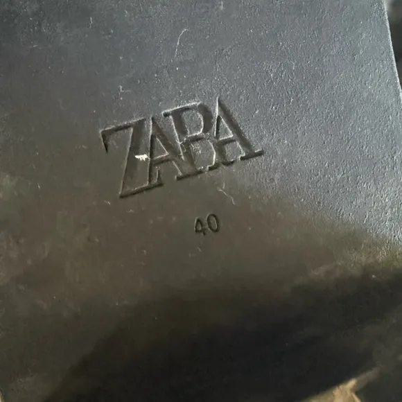 [Zara] Black Faux Leather Knee High Combat Boots