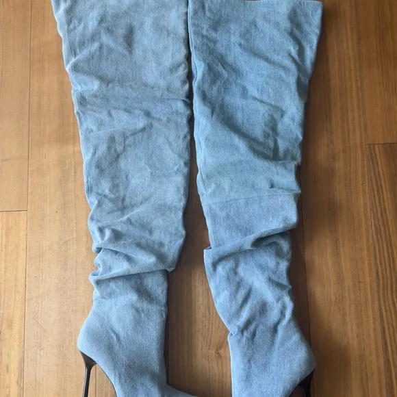 Zara denim over knee boots . Brand new.