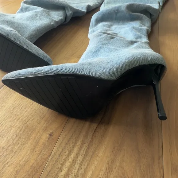 Zara denim over knee boots . Brand new.