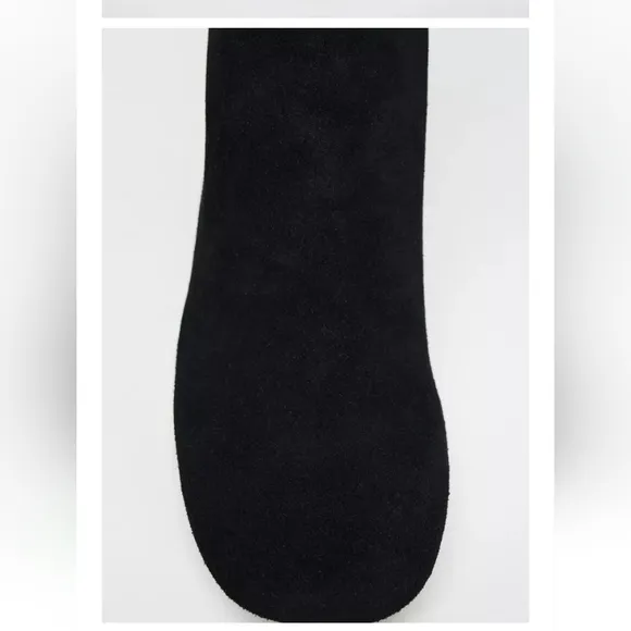 Zara Heeled Leather Suede Knee High Boots Fleece Lining Sz 9/40