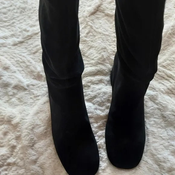 Zara Heeled Leather Suede Knee High Boots Fleece Lining Sz 9/40
