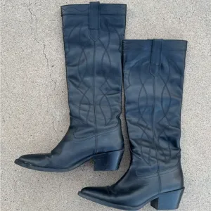 zara leather cowboy boots