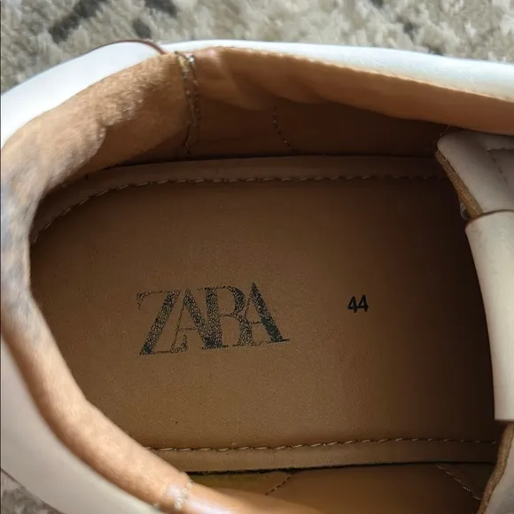 Zara Men's White Leather Sneakers