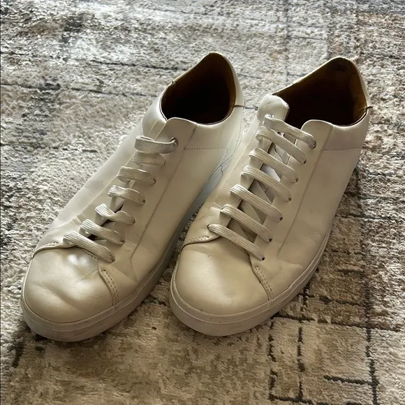 Zara Men's White Leather Sneakers