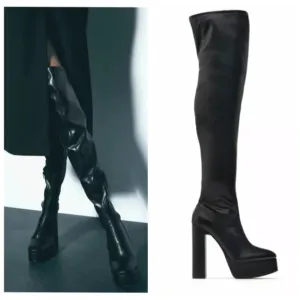 ZARA OVER THE KNEE PLATFORM BOOTS