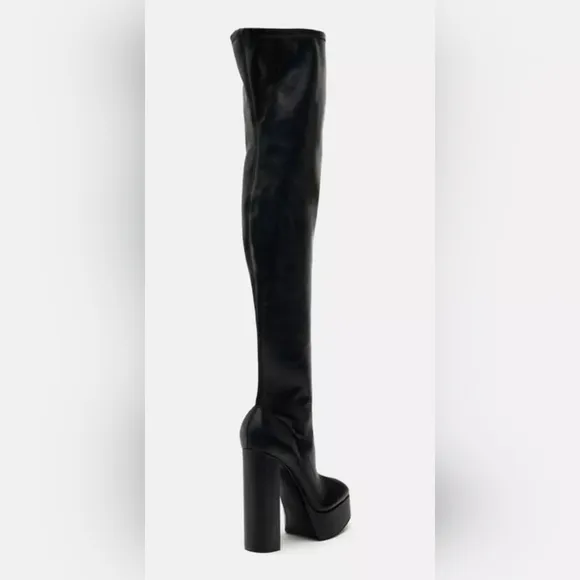 ZARA OVER THE KNEE PLATFORM BOOTS