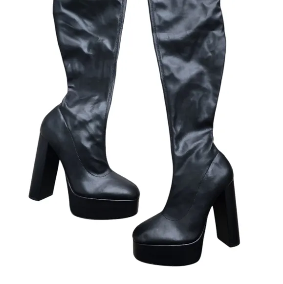 ZARA OVER THE KNEE PLATFORM BOOTS