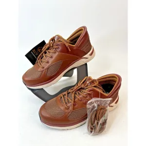 ZEBA Men's Size 10.5 Hands Free Slip-On Brown Walking Shoes Sneakers X-Wide