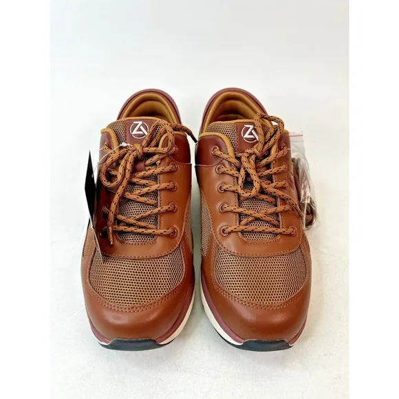 ZEBA Men's Size 10.5 Hands Free Slip-On Brown Walking Shoes Sneakers X-Wide