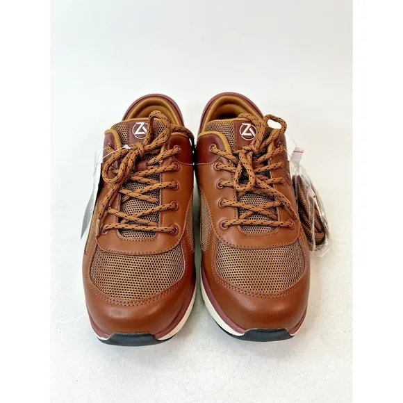 ZEBA Men's Size 10.5 Hands Free Slip-On Brown Walking Shoes Sneakers X-Wide