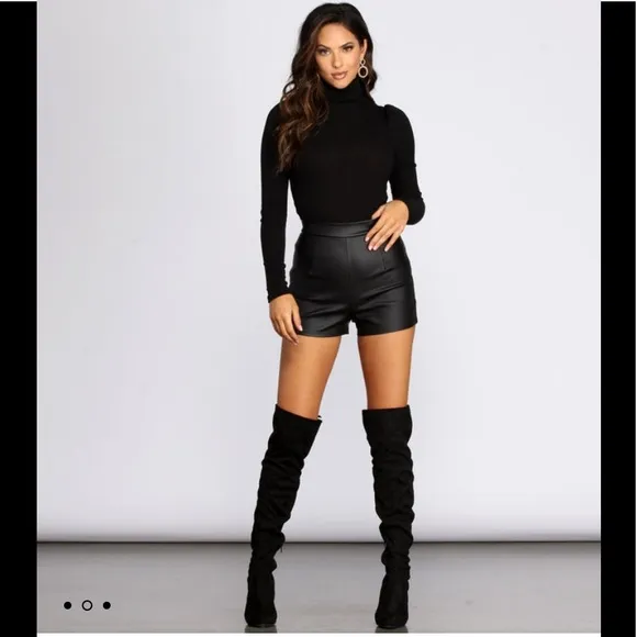 ZIGISOHO Black Over the Knee Heeled Boots